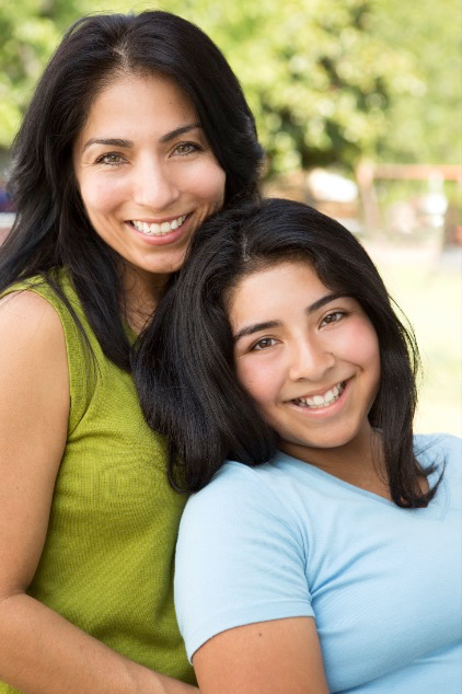 Happy mother and teenage daughter