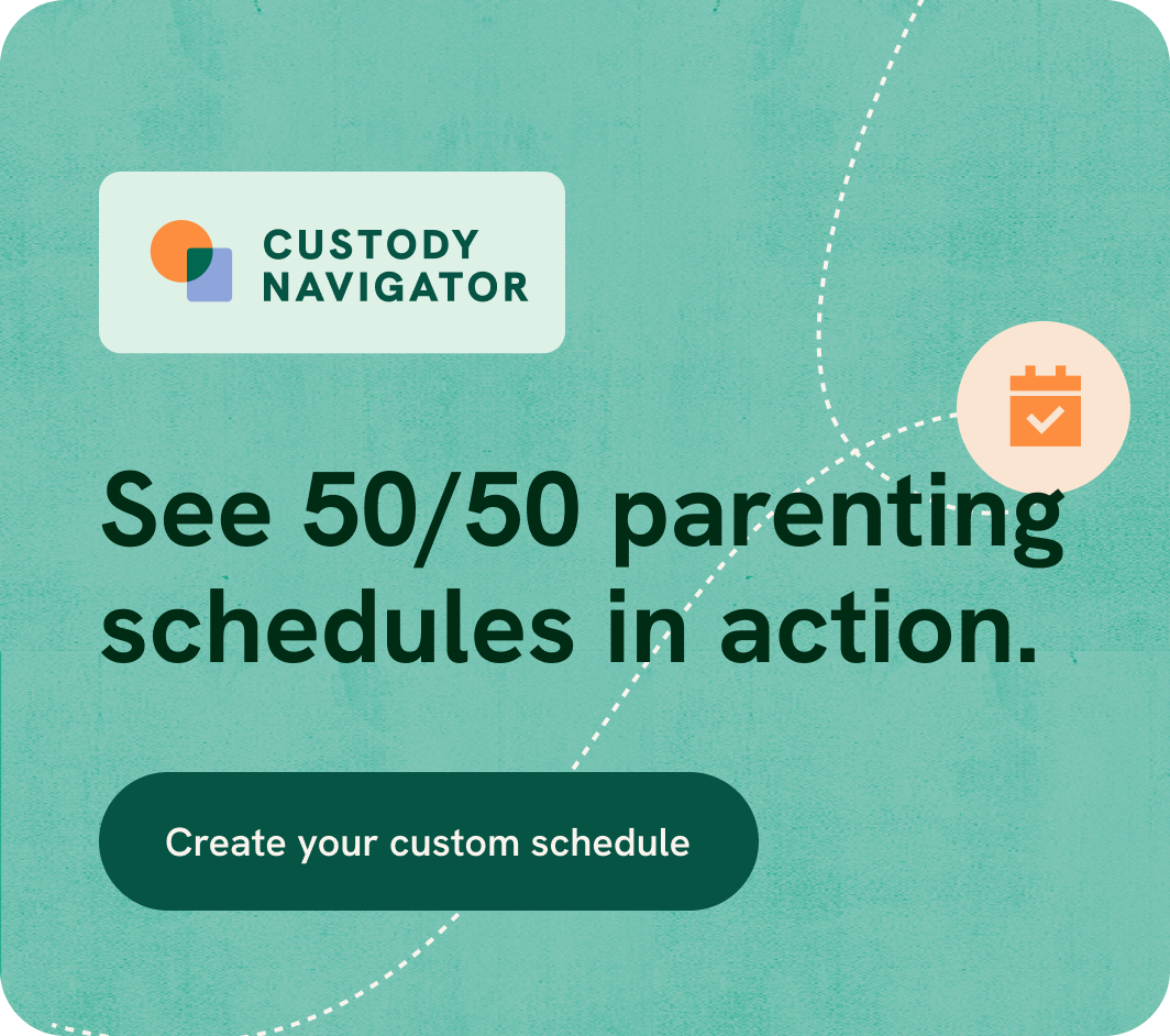 See 50/50 parenting schedules in action by building your custom schedule with Custody Navigator.