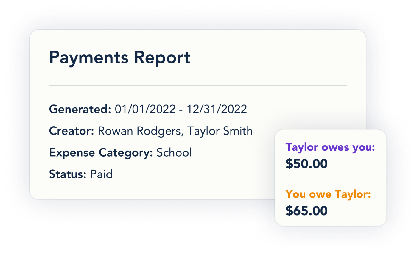 Image of an OurFamilyWizard Expense Report