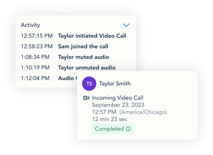 Example documentation of a video call on OurFamilyWizard