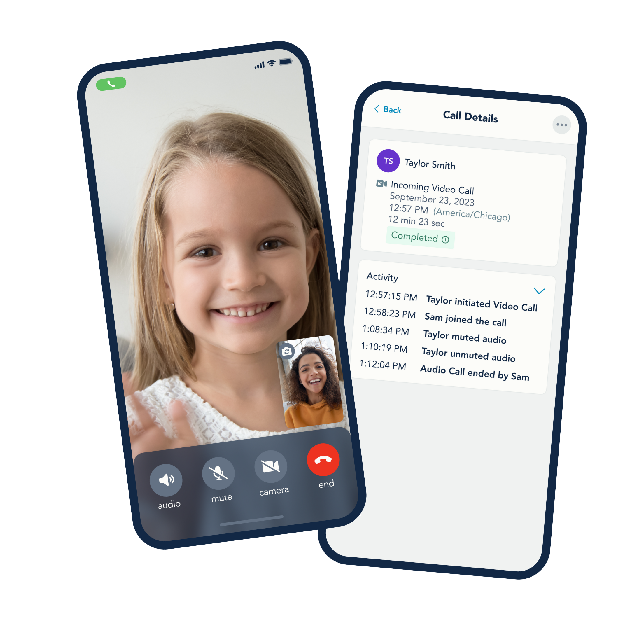 Example of a video call on OurFamilyWizard