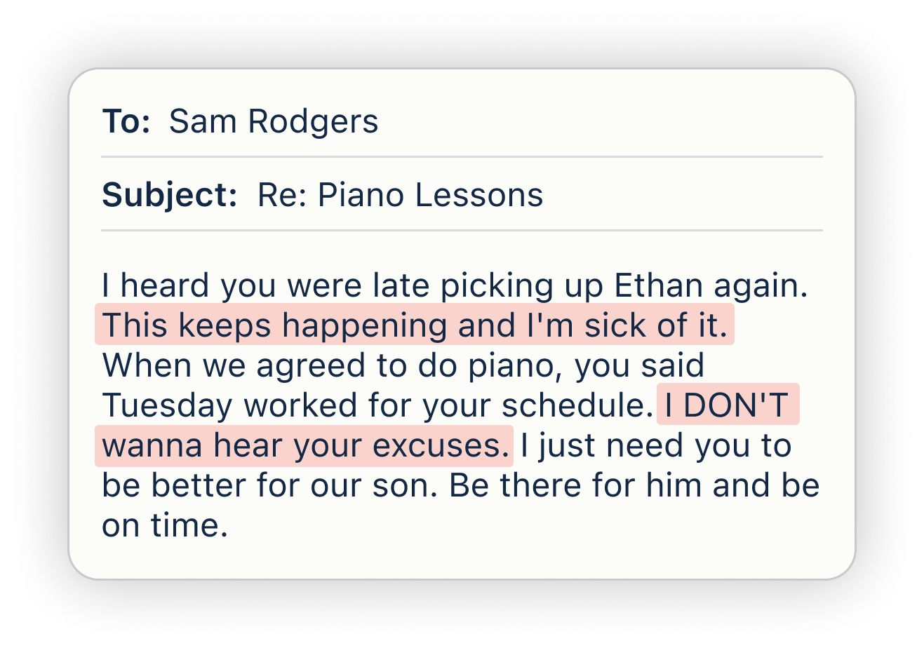 ToneMeter flagging negativity in a message
