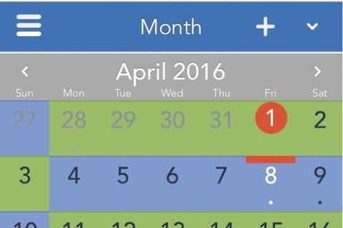 Mobile view of a parenting schedule alternating weeks