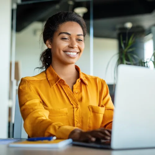 Professional woman working on her laptop. 