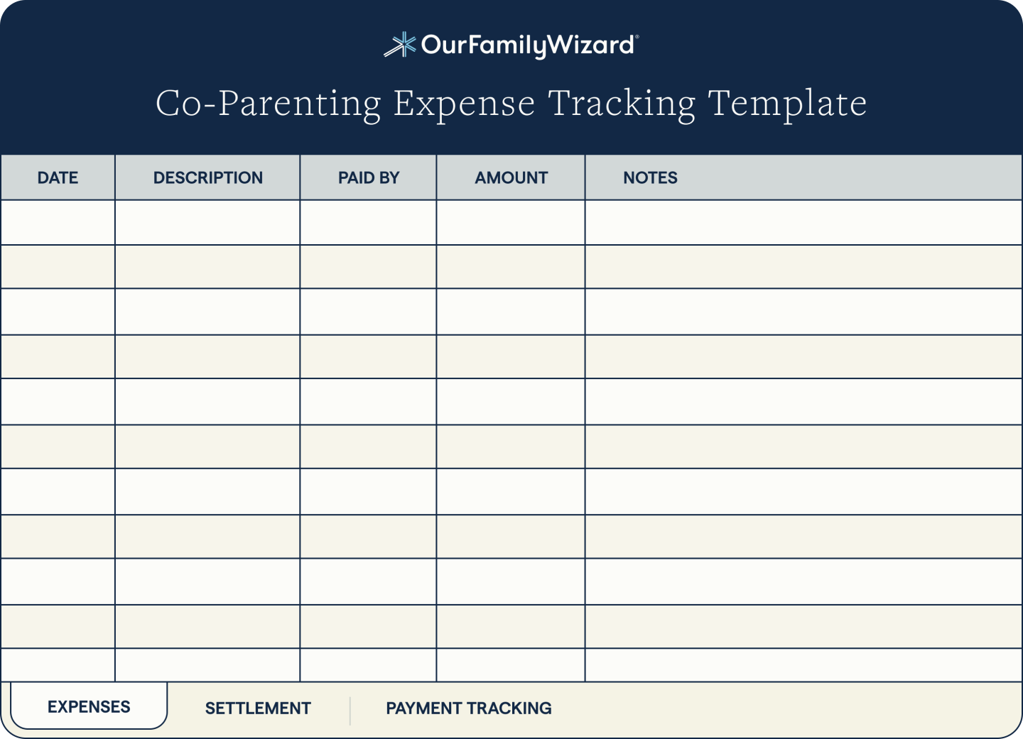 Co Parenting Shared Expenses Template Co Parenting Shared Expenses Template