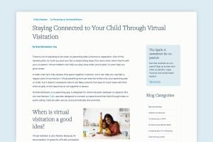 Example of a blog on the OurFamilyWizard website