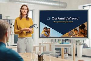 An OurFamilyWizard team member giving a presentation to family law attorneys