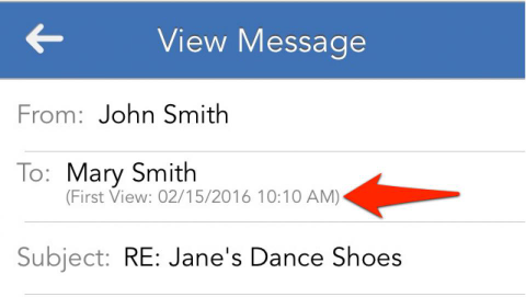 Look in the To: field of a message to see when it was first viewed by its recipient.
