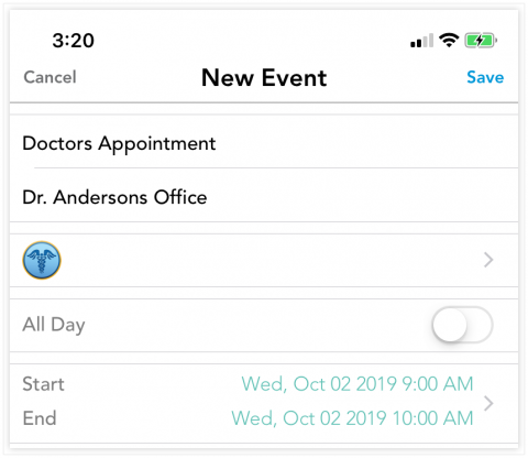 Create events on your OFW shared calendar.