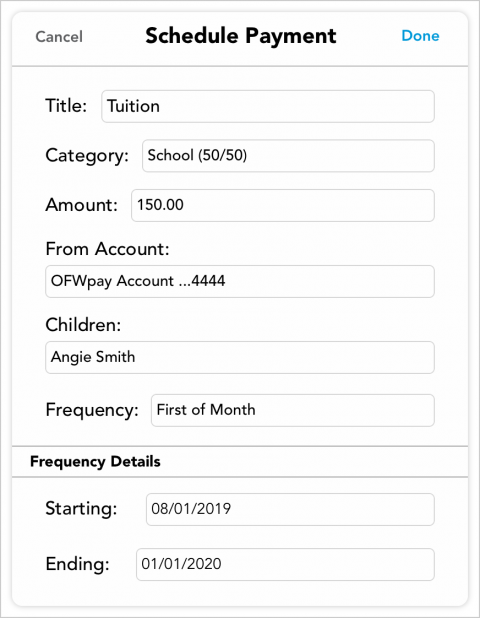 Scheduling Payments via OFWpay™