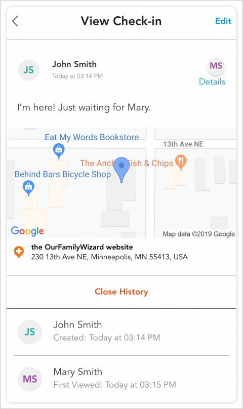 View Check-In Details