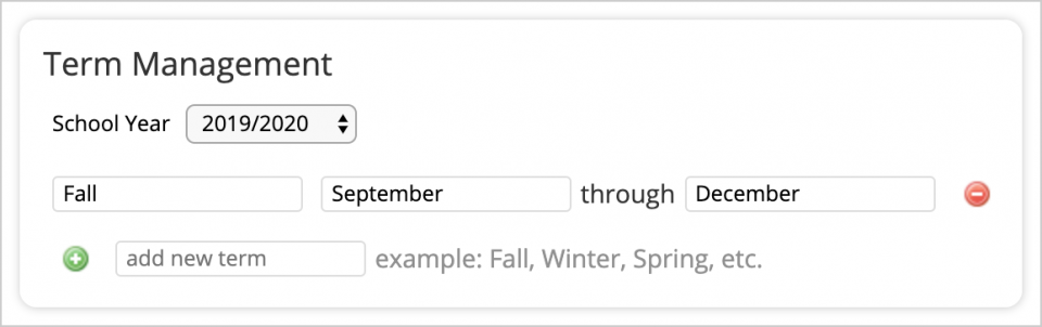Creating New School Terms