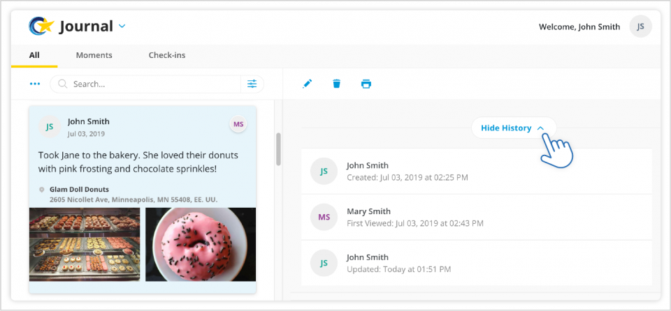 Viewing Check-In Details