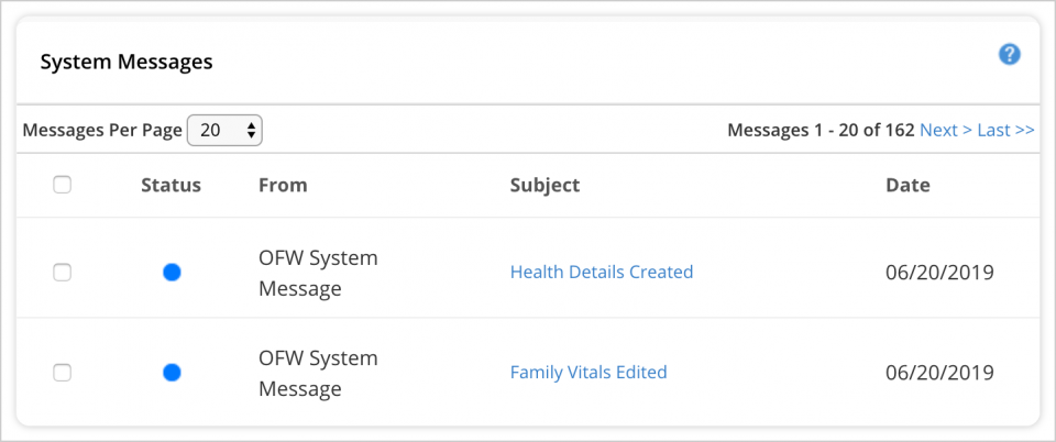 System Messages
