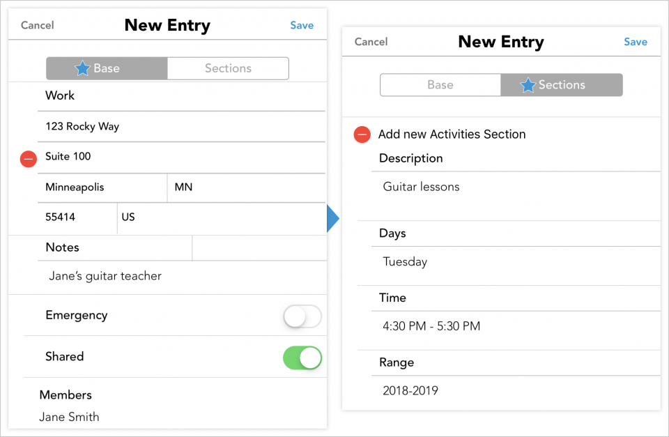 Basic Info Bank Entries