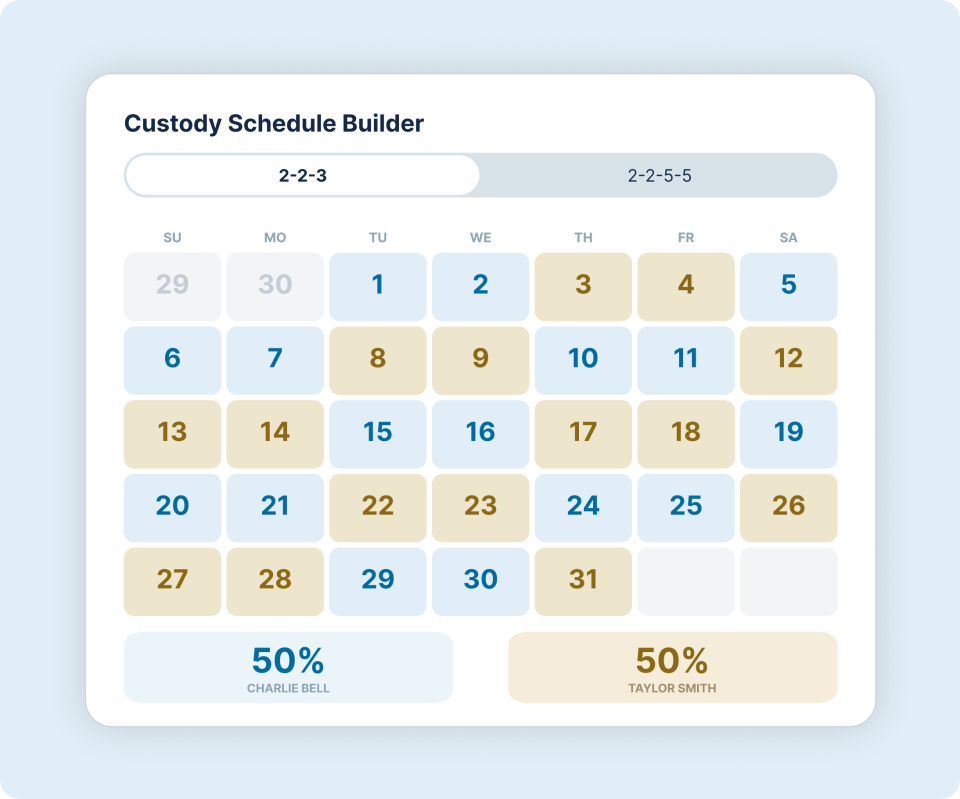 Custody schedule builder