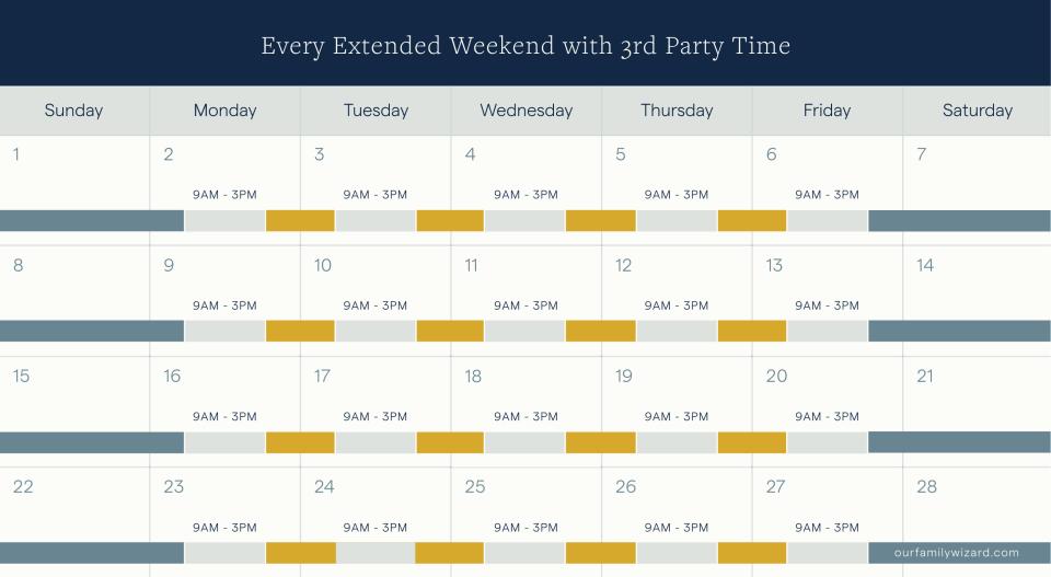 Example of an every other week schedule with third party time