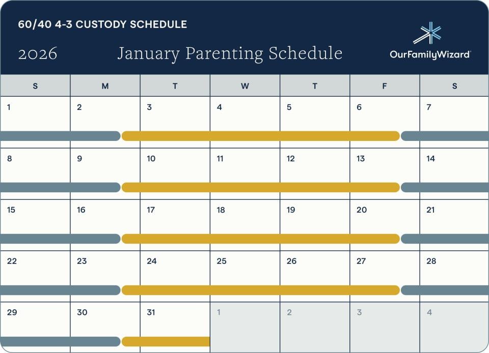 4-3 Custody Schedule Calendar image